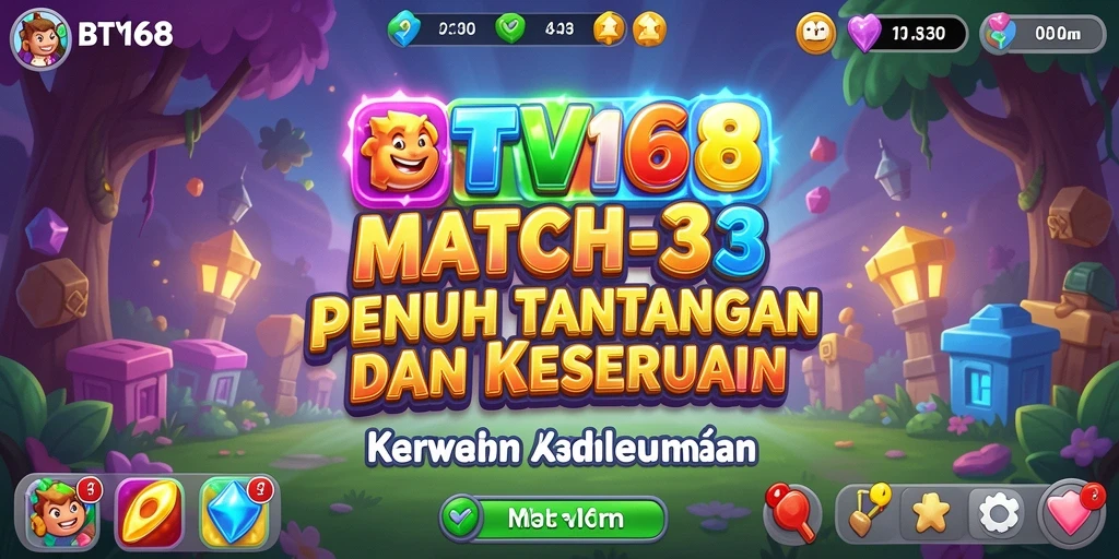 Tangkapan layar gameplay BTV168 yang menunjukkan keseruan mencocokkan permata.