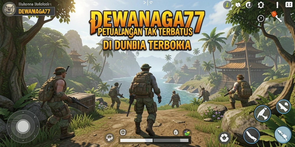 Tampilan gameplay DEWANAGA77 dalam dunia terbuka yang luas.