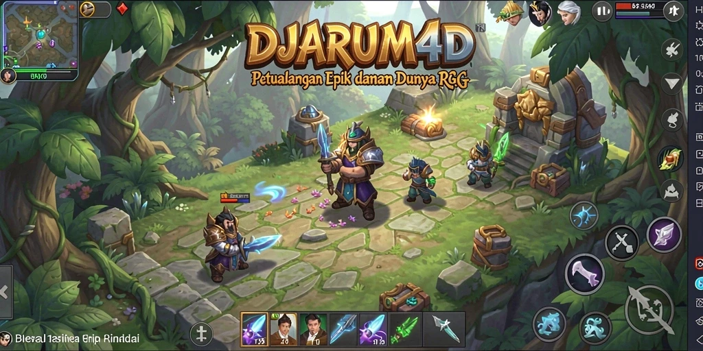 Screenshot DJARUM4D menampilkan pertarungan seru dalam dunia RPG.