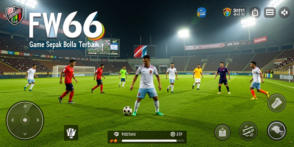 Screenshot gameplay FW66 menampilkan aksi menyerang yang mendebarkan di lapangan.