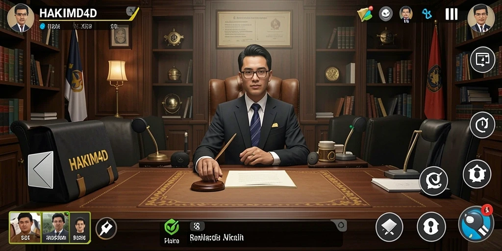 Tampilan gameplay HAKIM4D yang mendalam dan realistis.