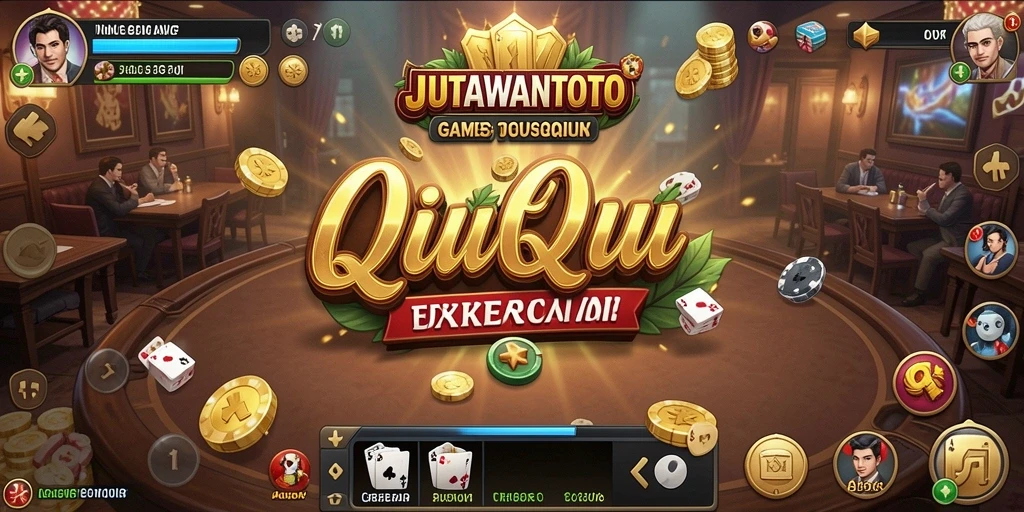 Screenshot JUTAWANTOTO menampilkan aksi seru permainan QiuQiu.