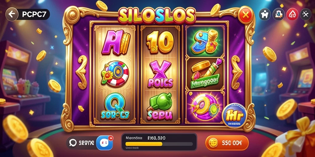 Tampilan gameplay menarik dari PCPC7 dengan berbagai tema-slot.