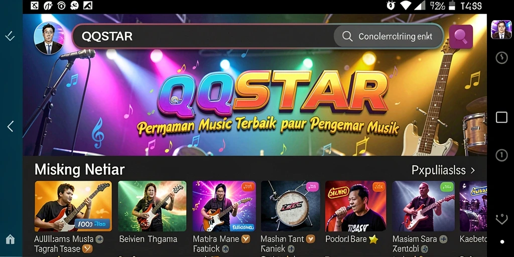 Tampilan gameplay QQSTAR yang penuh warna dan interaktif.