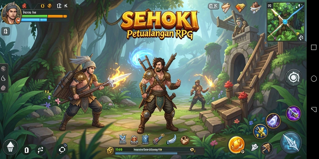 Tampilan gameplay SEHOKI dengan pertarungan epik yang mendebarkan.