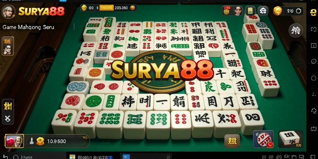 Gameplay seru Mahjong di SURYA88 dengan pemandangan menakjubkan.